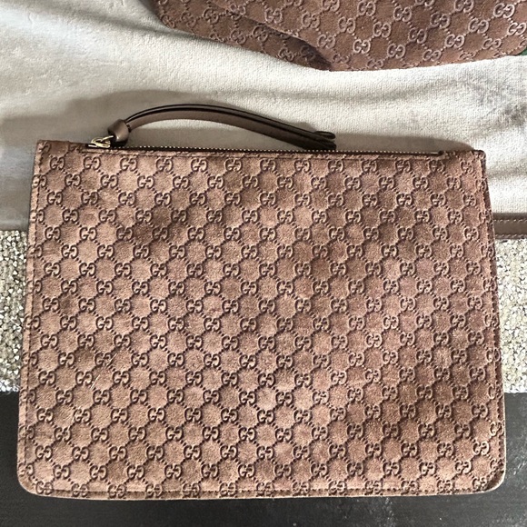 Gucci Giglio Large Dark Brown Suede Tote NYC 5th Ave Exclusive!!! - Picture 12 of 16